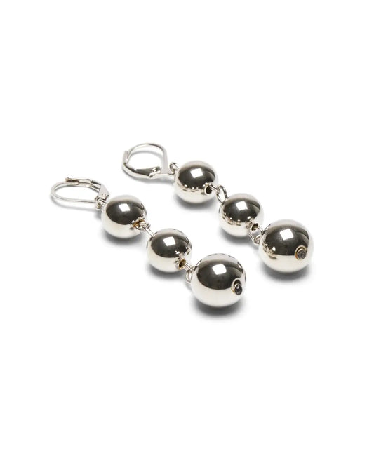 Chalk UK - Blackpool Drop Ball Earrings, Silver