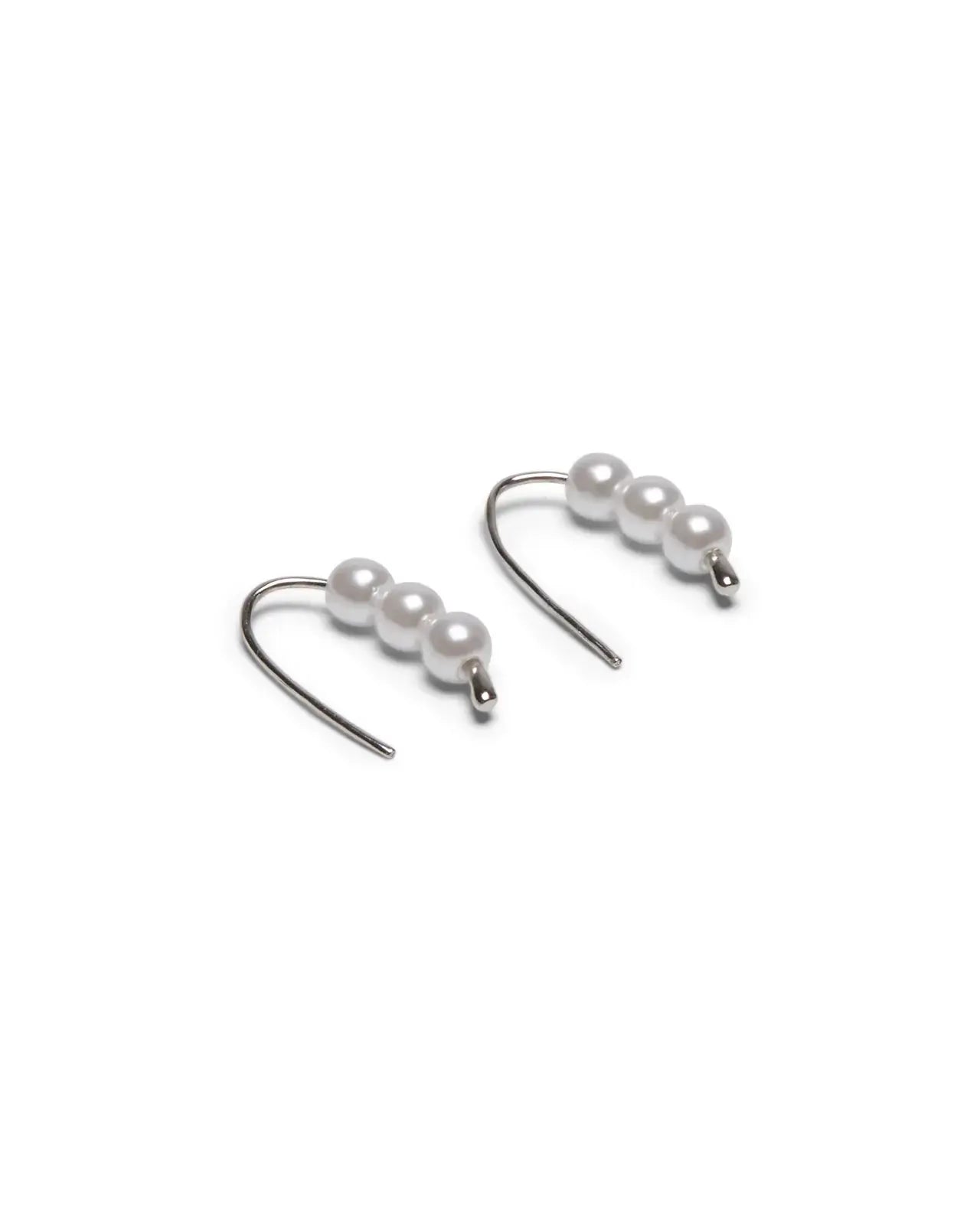 Chalk UK - Keswick Beaded Pull Through Earrings, Silver