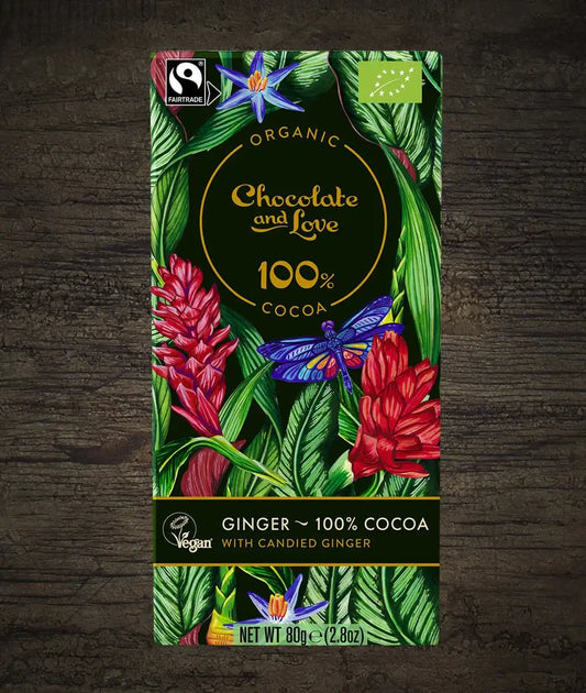 Ginger 100% Cocoa - Extra Dark Chocolate