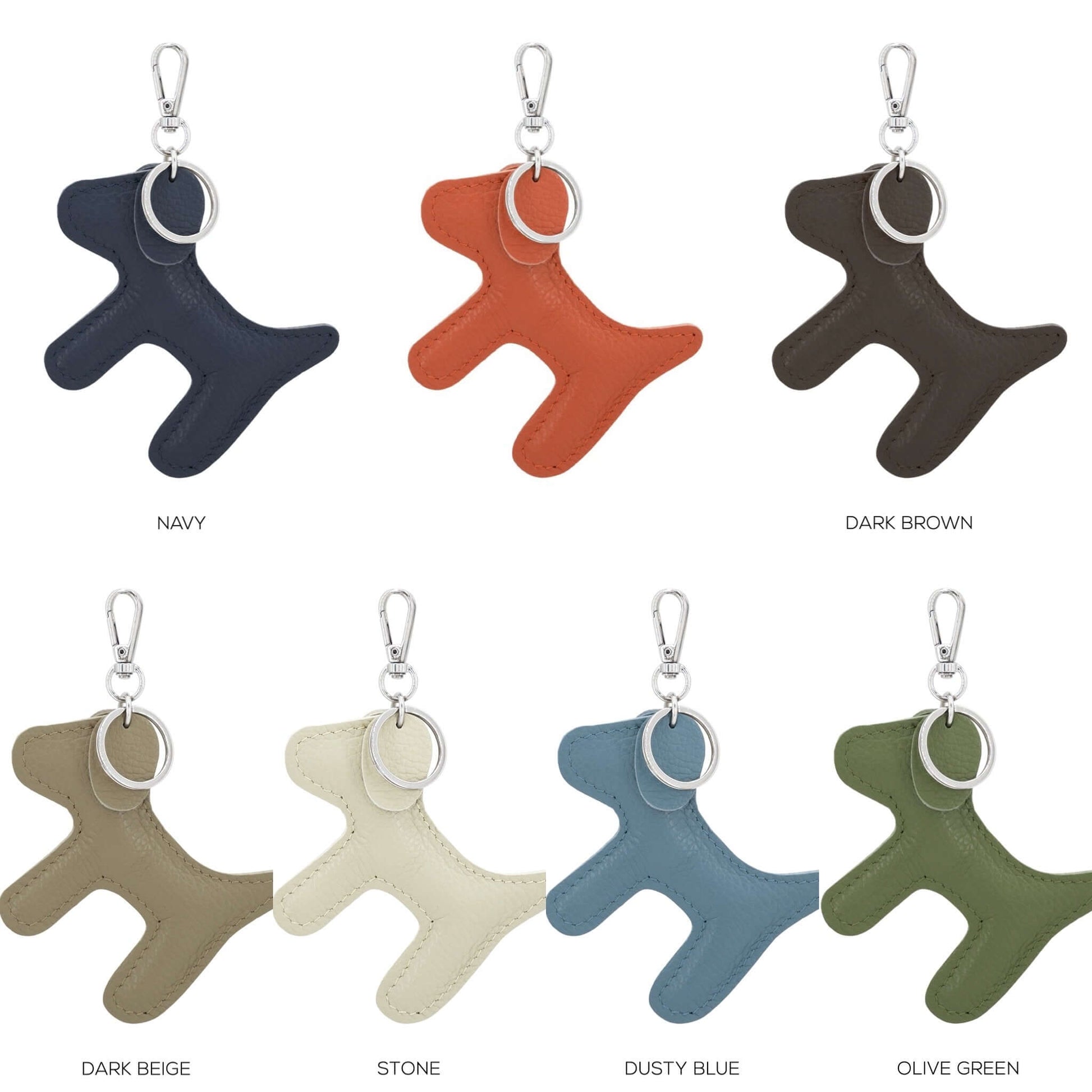 Leather Dog Keyring Bag Charm