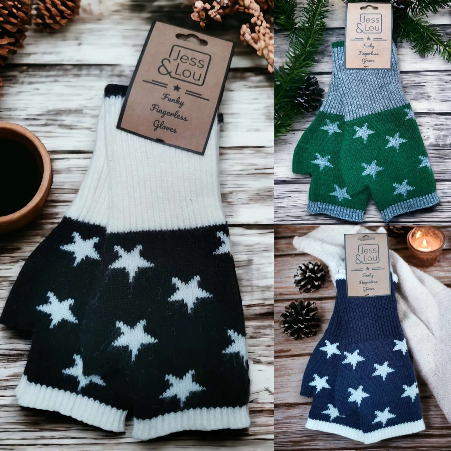 Jess & Lou - Star Fingerless Gloves/Wrist Warmer