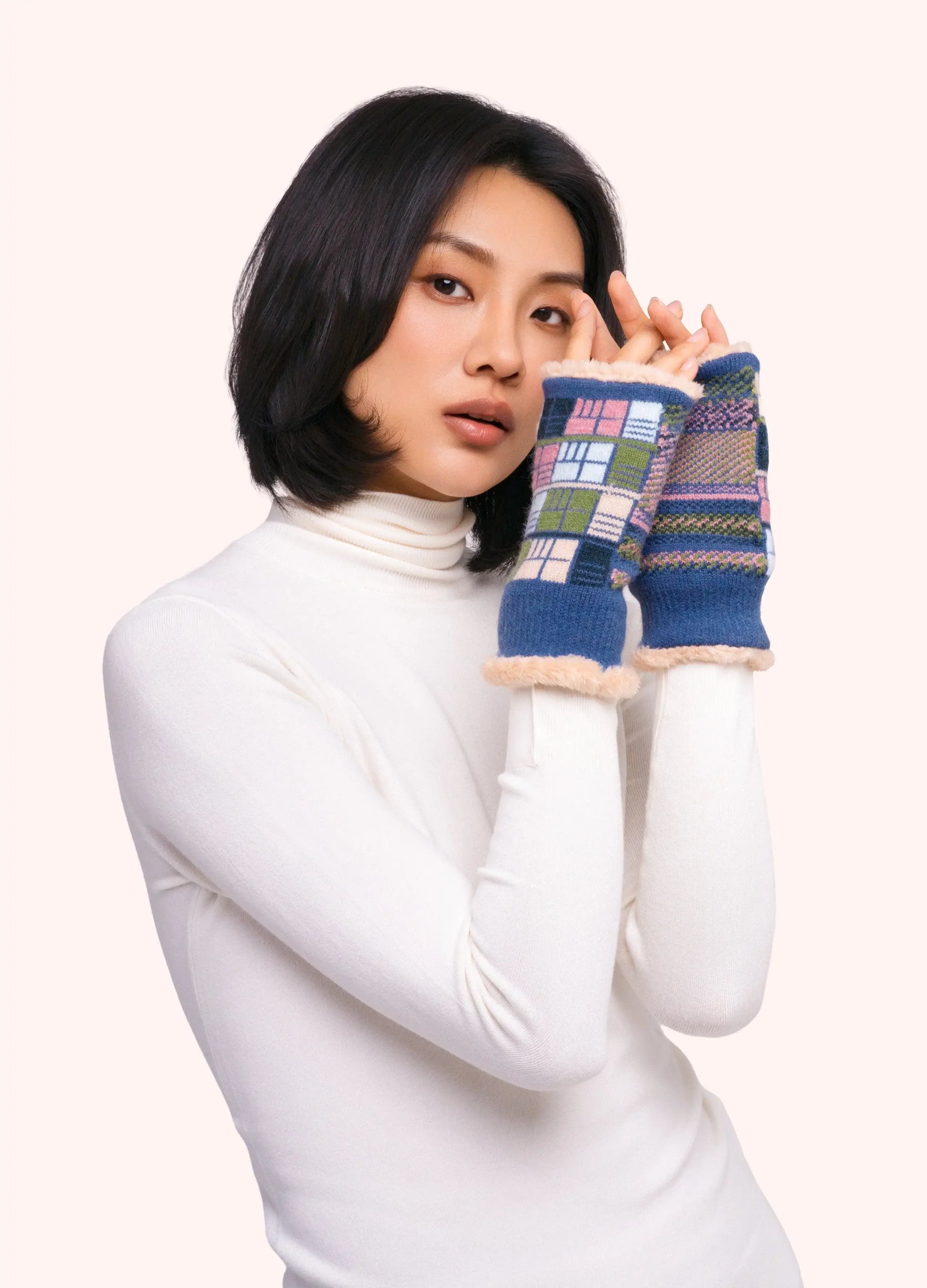 Powder Design Dani Wrist Warmers/Mittens - Denim