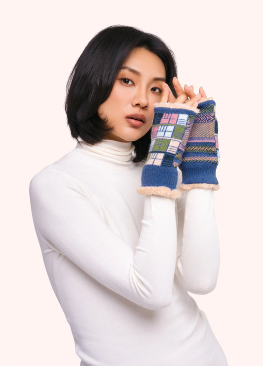 Powder Design Dani Wrist Warmers/Mittens - Denim
