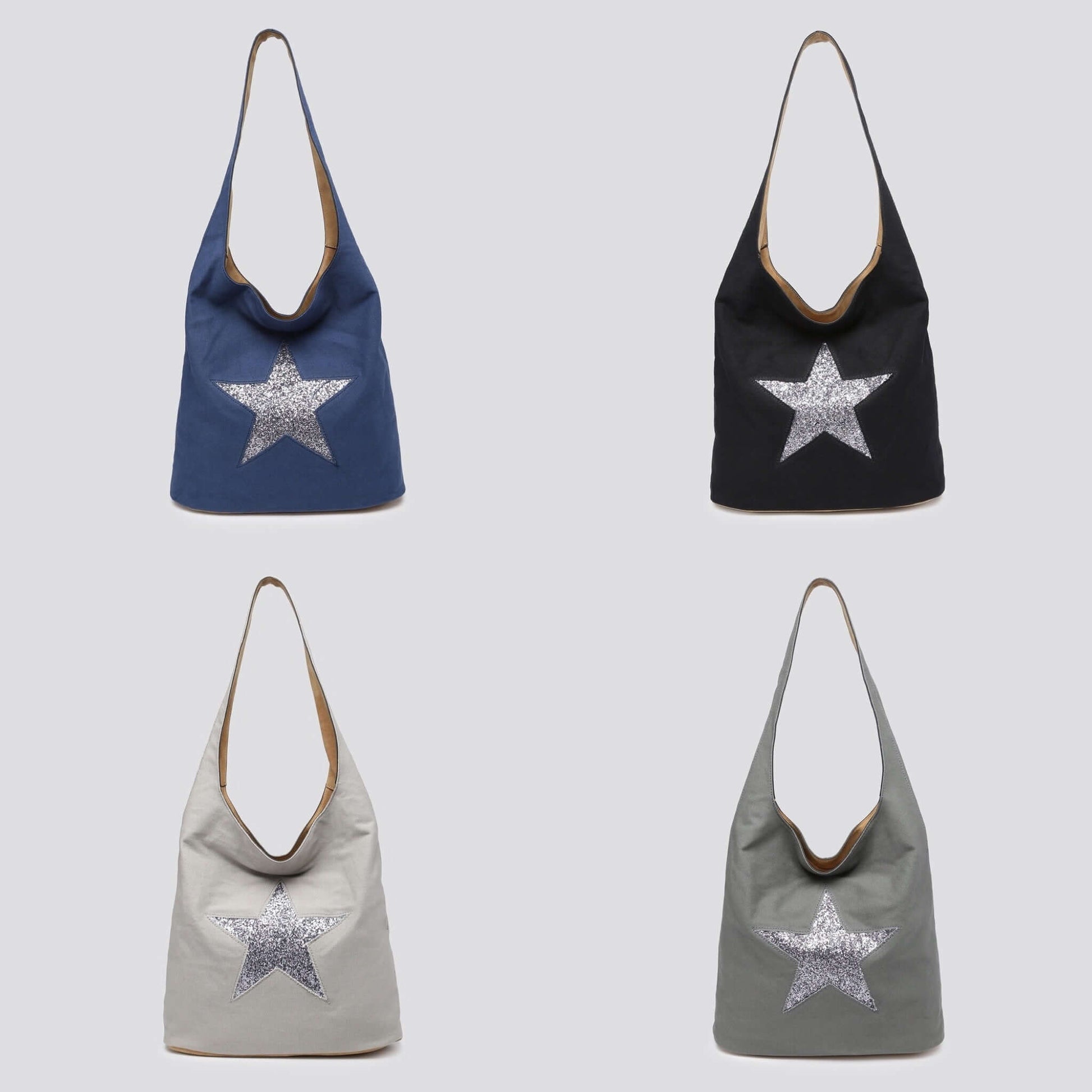 Canvas Glitter Star Shoulder Bag