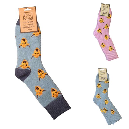 Jess & Lou Highland Cow Cosy Socks