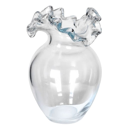 Frill Top Glass Bud Vase