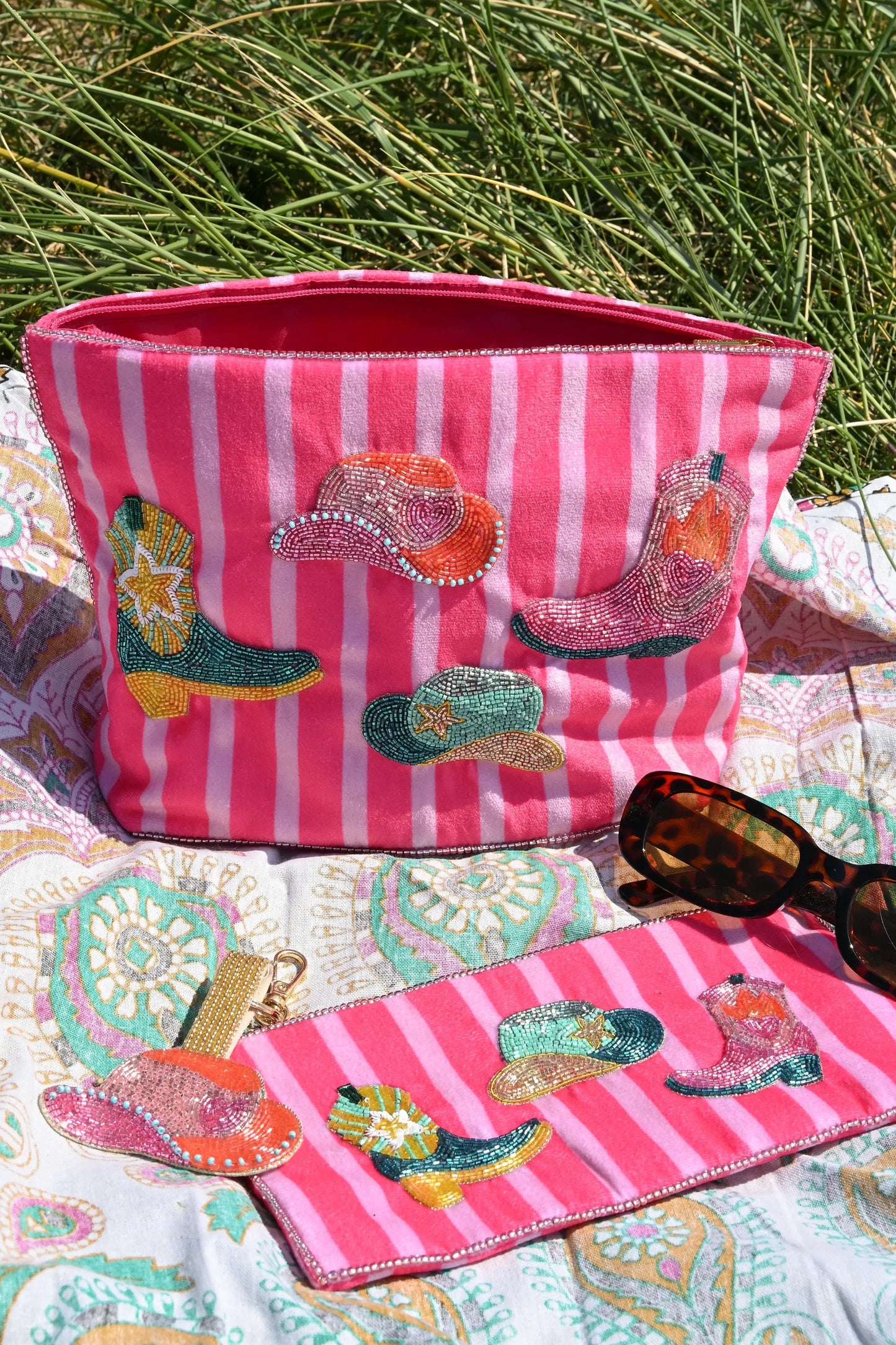 Cowgirl Large Stripe Pouch Bag
