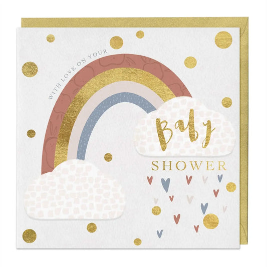 Golden Rainbow Baby Shower Card