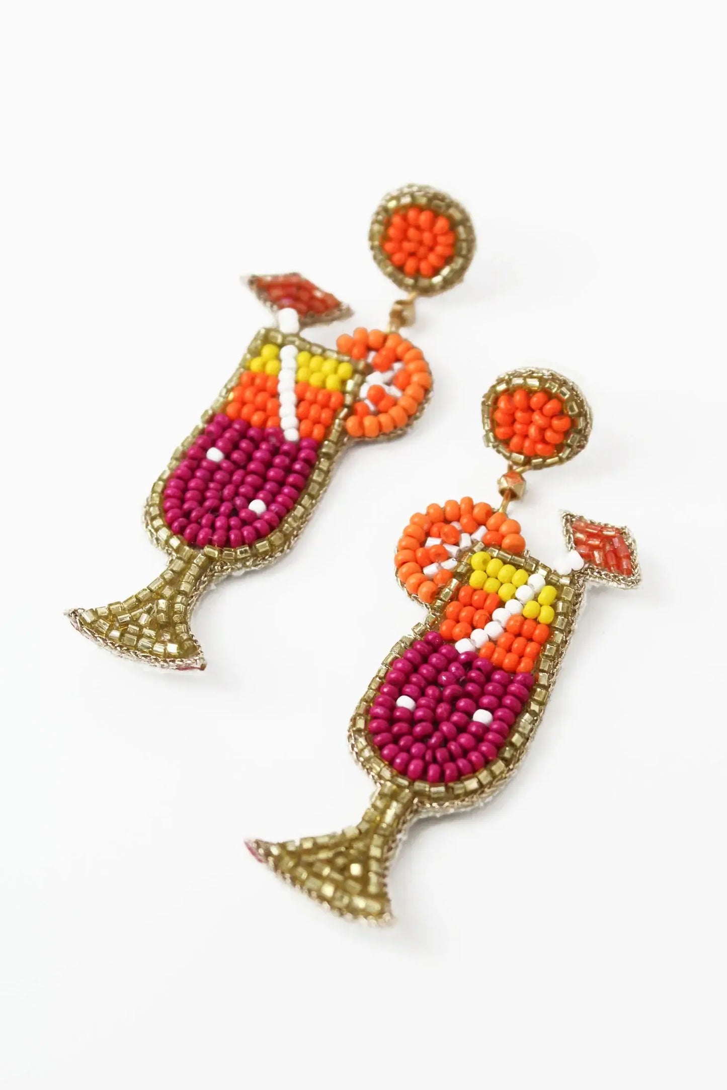 Tequila Sunrise Beaded Earrings