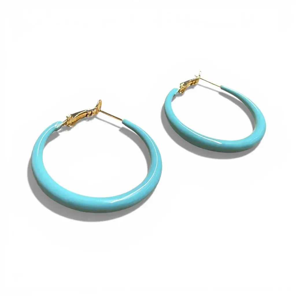 Jess & Lou - Enamel Hoop Earring Aqua