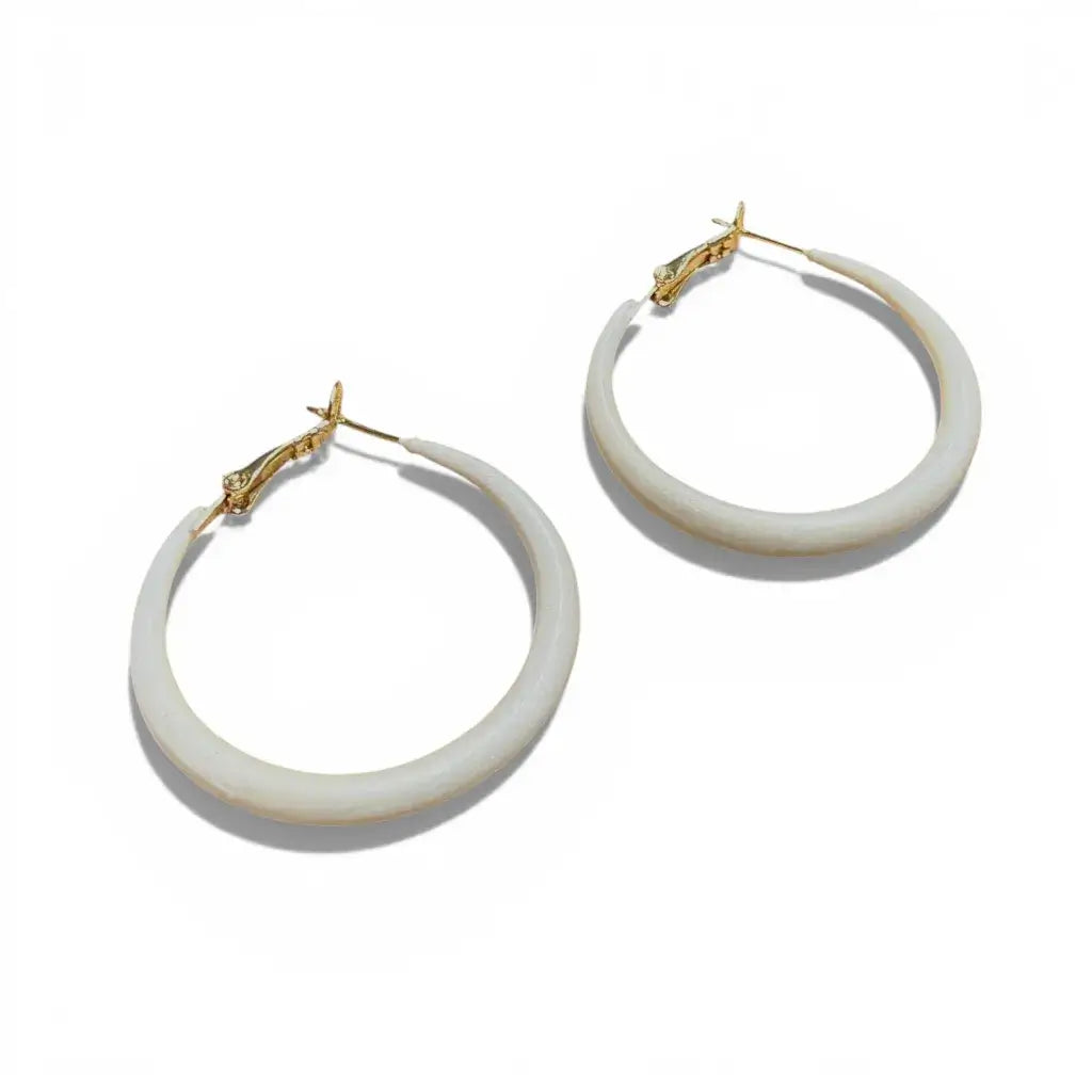 Jess & Lou - Enamel Hoop Earring White