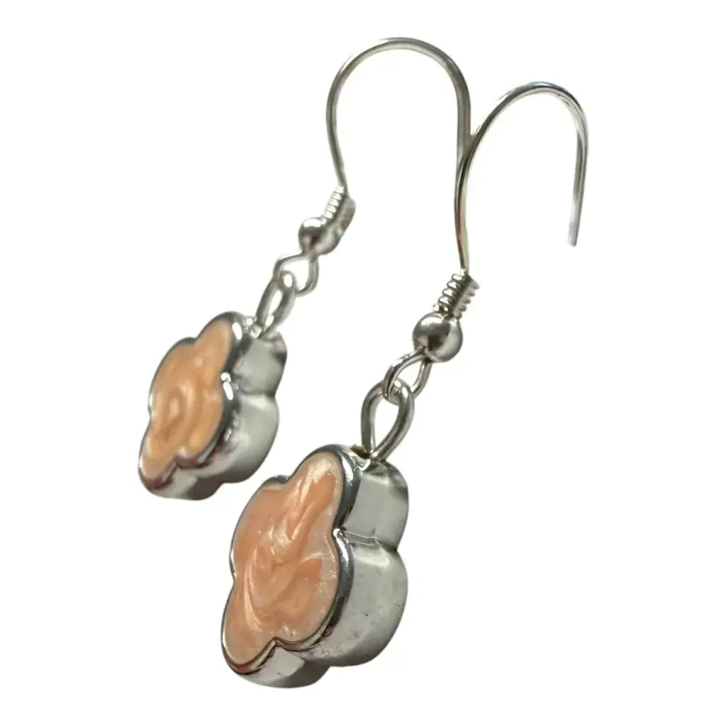 Jess & Lou - Pearlescent Clover Drop Earring Pink