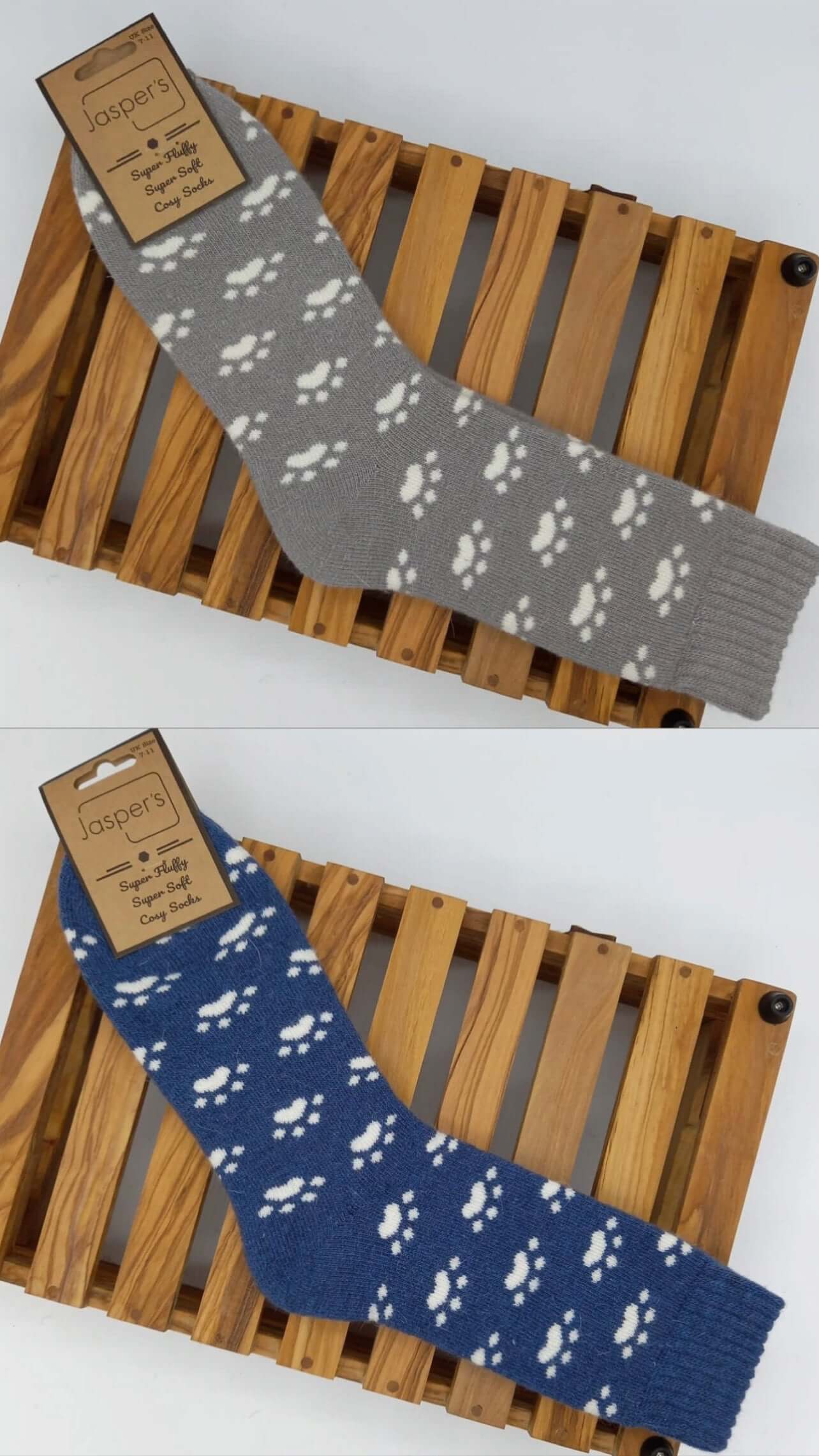 Jasper's - Men's Paw Print Rib Cosy Socks