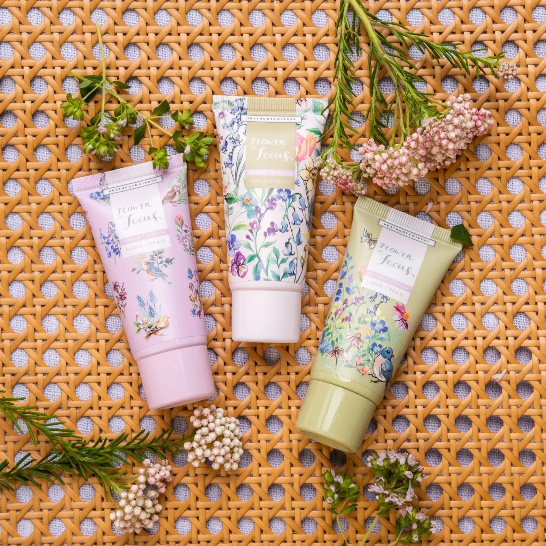 Heathcote & Ivory Flower of Focus Power Through Hand Cream Trio