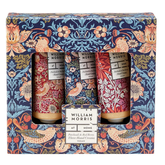 William Morris Strawberry Thief Patchouli & Red Berry Three Hand Creams