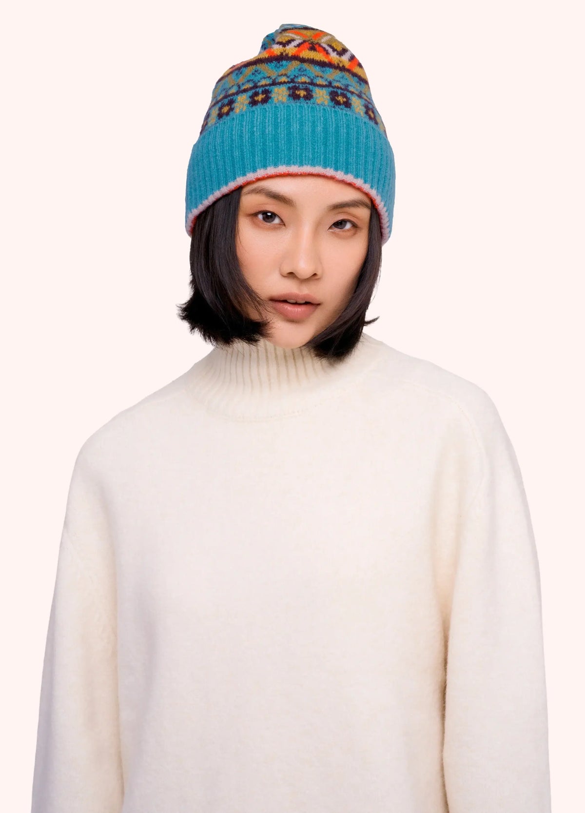 Powder Design Fair Isle Beanie hat - Teal