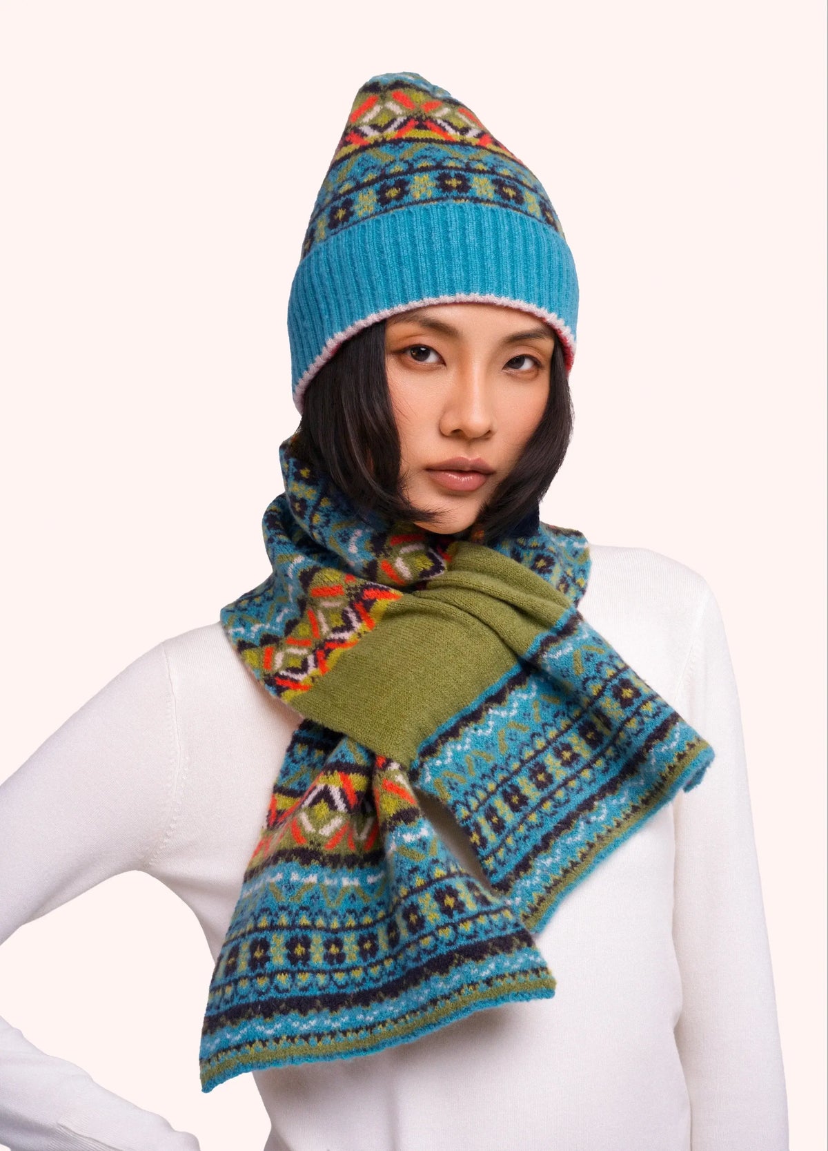 Powder Design Fair Isle Scarf - Teal