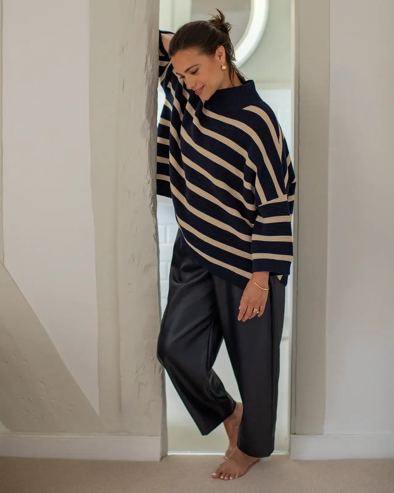 Chalk UK - Vicki Jumper Stripe Navy/Sand