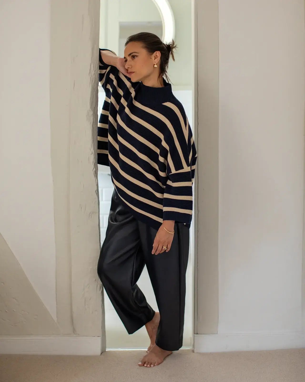 Chalk UK - Vicki Jumper Stripe Navy/Sand
