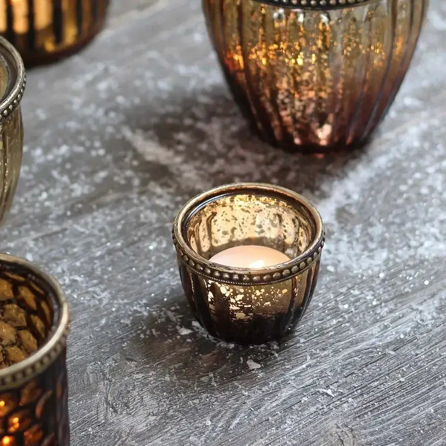 Biggie Best - Grey Glass Tea Light Holder