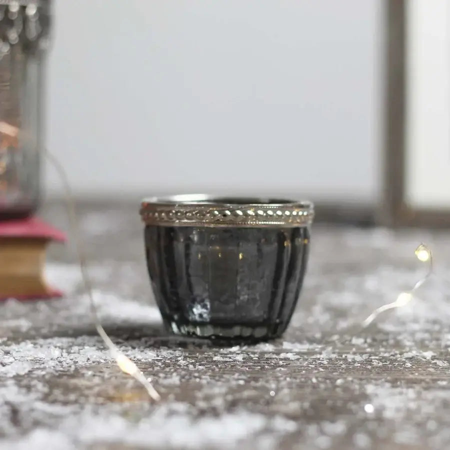 Biggie Best - Grey Glass Tea Light Holder