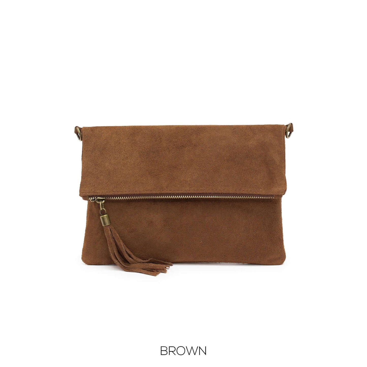 Real Suede Folded Pouch Bag