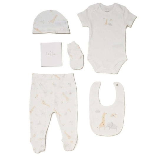 Unisex Baby 'Safari' 6 Piece Mesh Bag Gift Set (NB-6 Months)