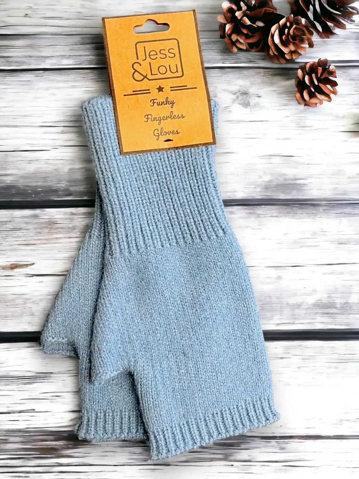 Jess & Lou - Cosy Plain Knit Fingerless Gloves