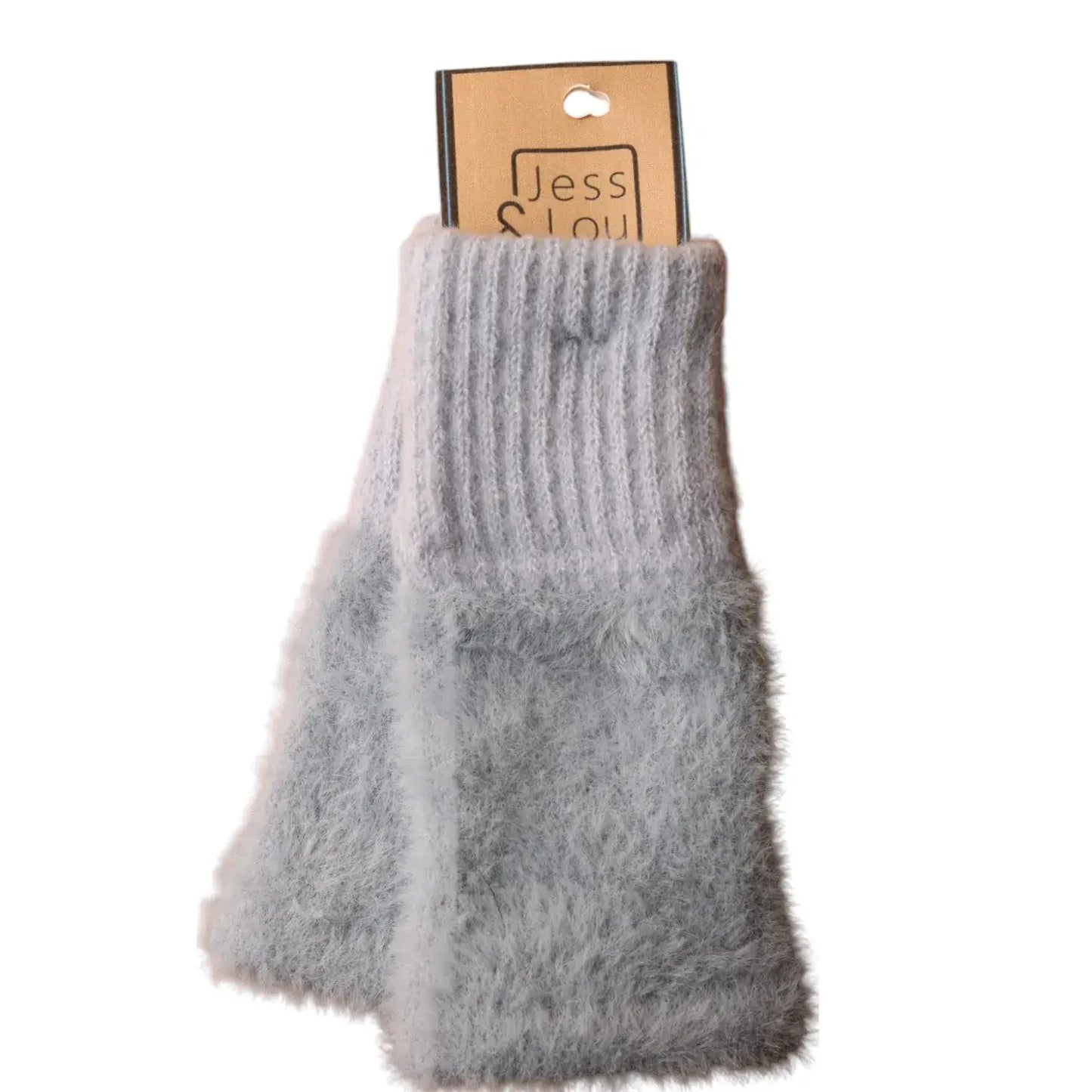 Jess & Lou - Fluffy Knit Fingerless Gloves