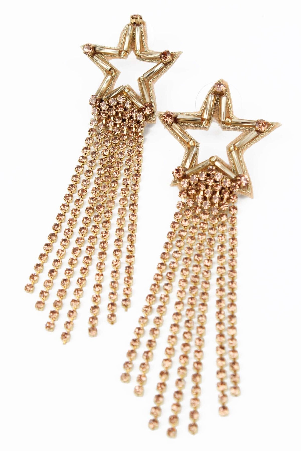 Gold Shooting Star Beaded Drops
