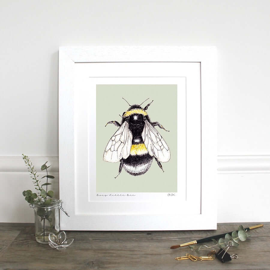 Busy Little Bee 10×12″ Mounted Fine Art Print