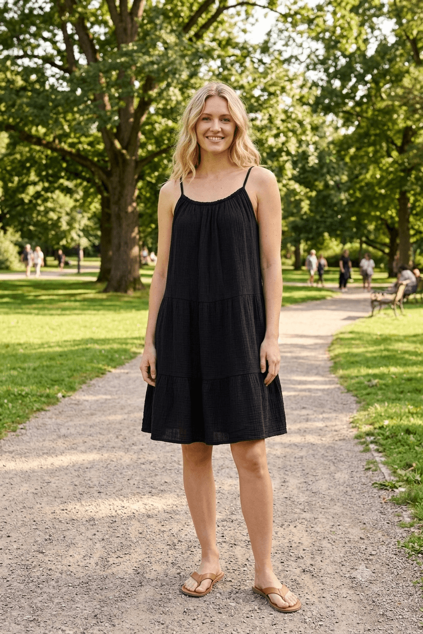 Enita Cheesecloth Cotton Mini Sundress