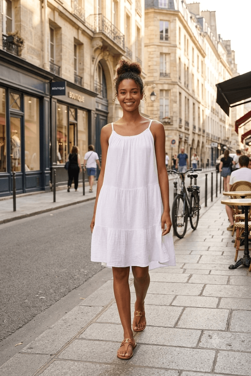 Enita Cheesecloth Cotton Mini Sundress