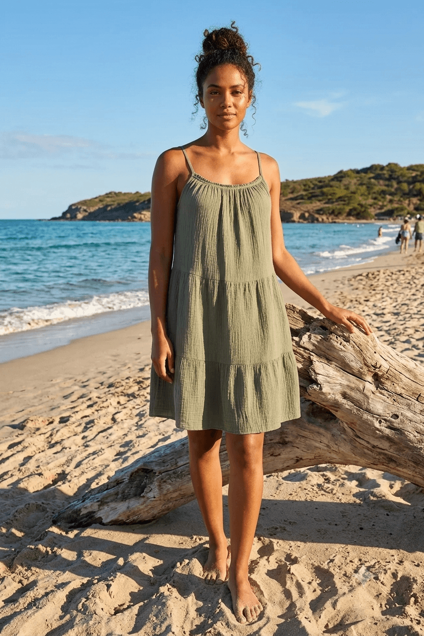 Enita Cheesecloth Cotton Mini Sundress