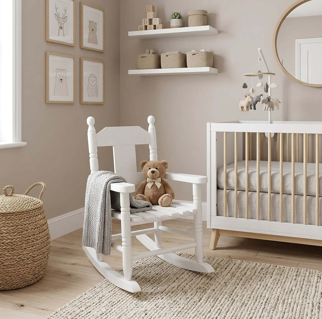 Childrens White Rocking Chair