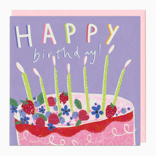 Glow in the Dark Pink Cake Birthday Card