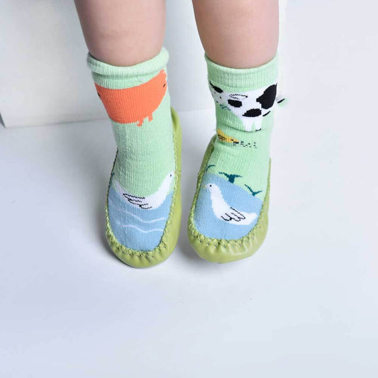 Childrens Farmyard Moccasin Slippers
