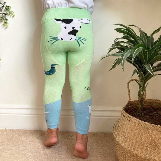 Childrens Farmyard Knitted Leggings