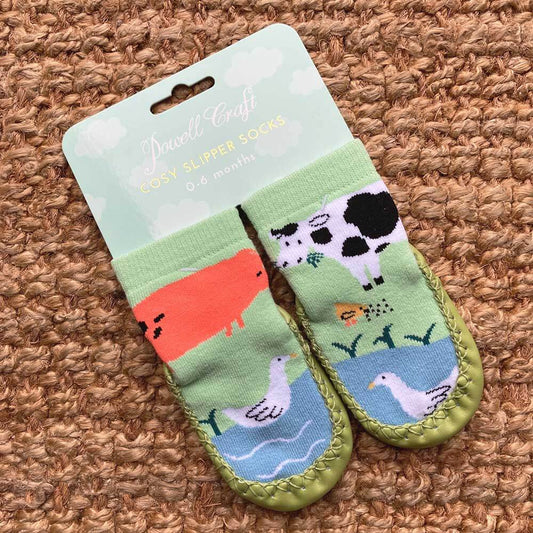 Childrens Farmyard Moccasin Slippers