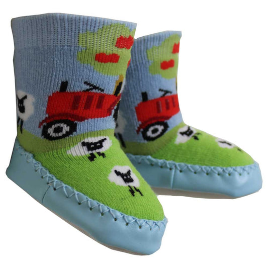 Childrens Tractor Moccasin Slippers