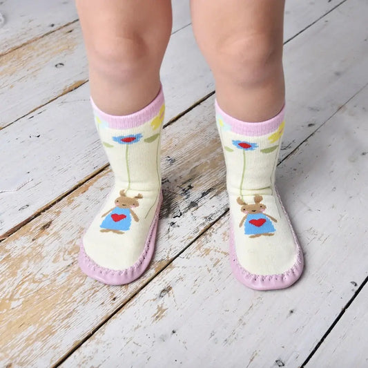 Childrens Rabbit Moccasin Slippers