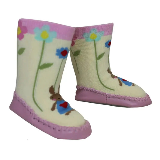 Childrens Rabbit Moccasin Slippers