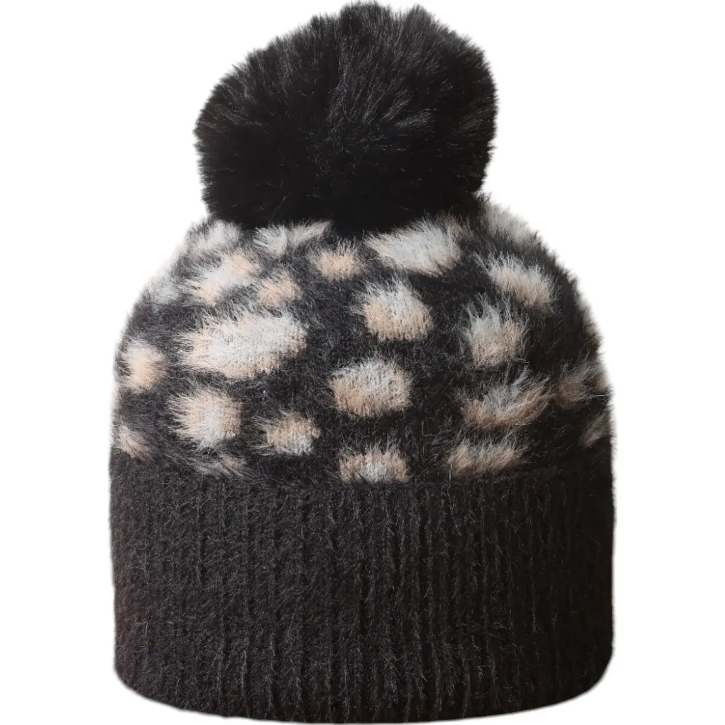 Jess & Lou - Leopard Fluffy Bobble Hat