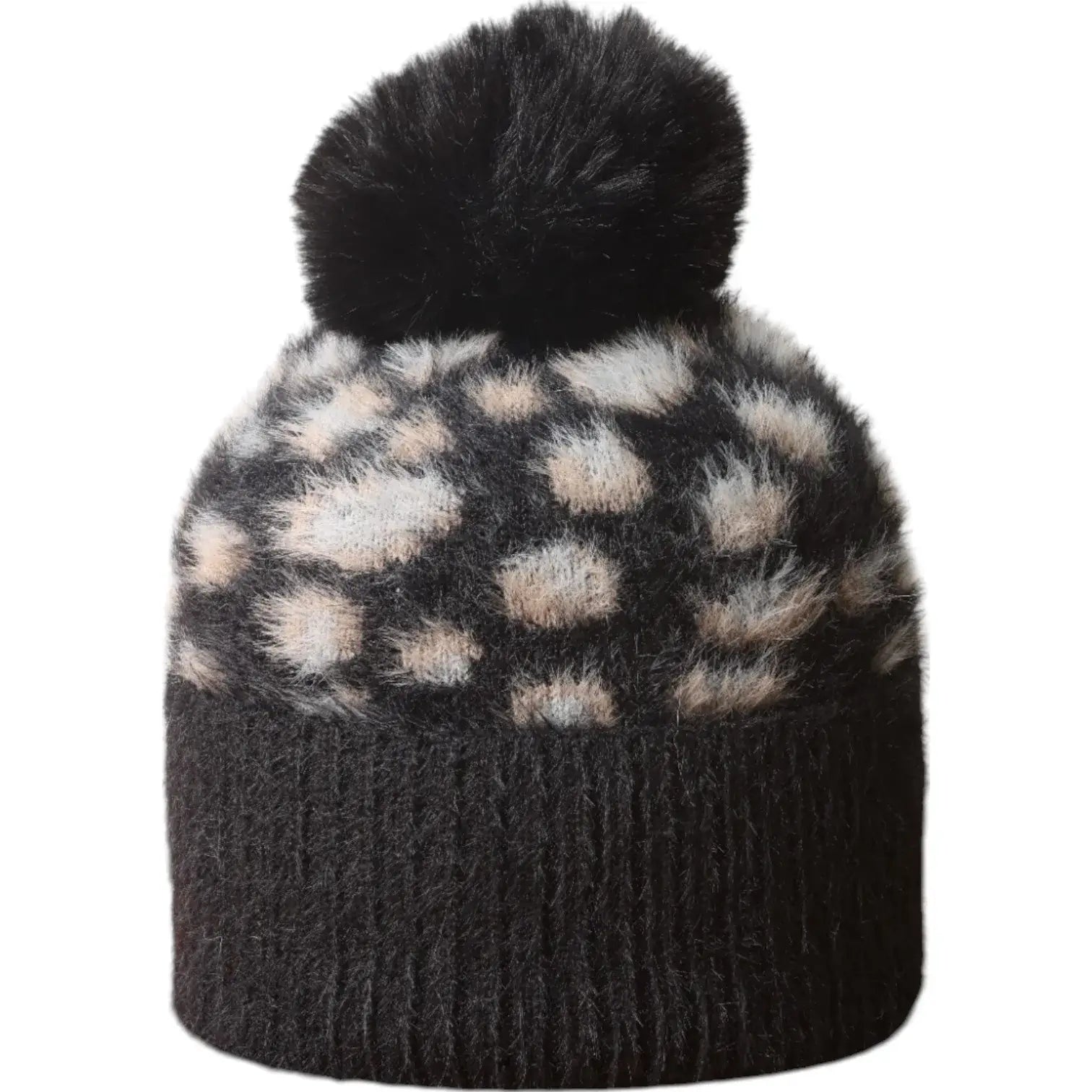Jess & Lou - Leopard Fluffy Bobble Hat