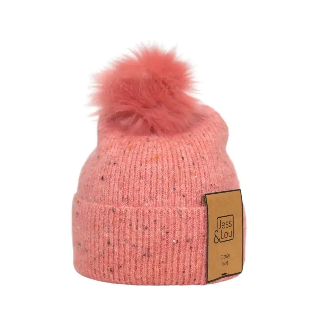 Jess & Lou - Speckle Rib Bobble Hat