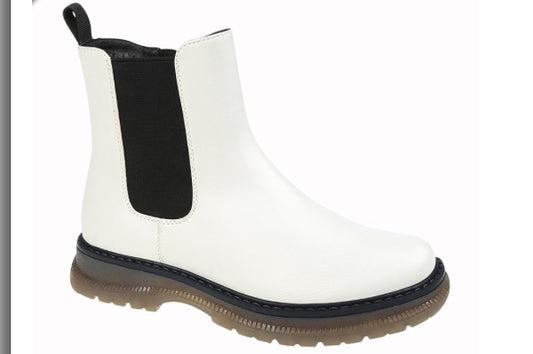 Jessica White Chunky Ladies Boots