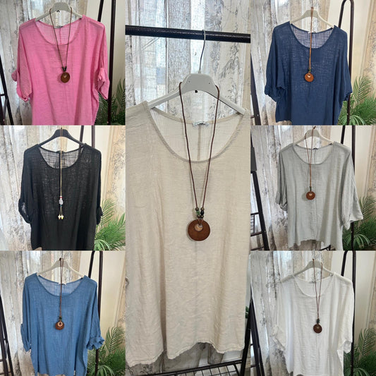 Sofia Ladies Linen Box Top With Necklace