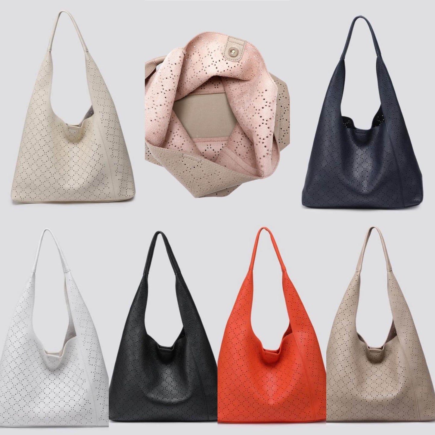 Soft Faux Leather Patterned Shoulder Bag