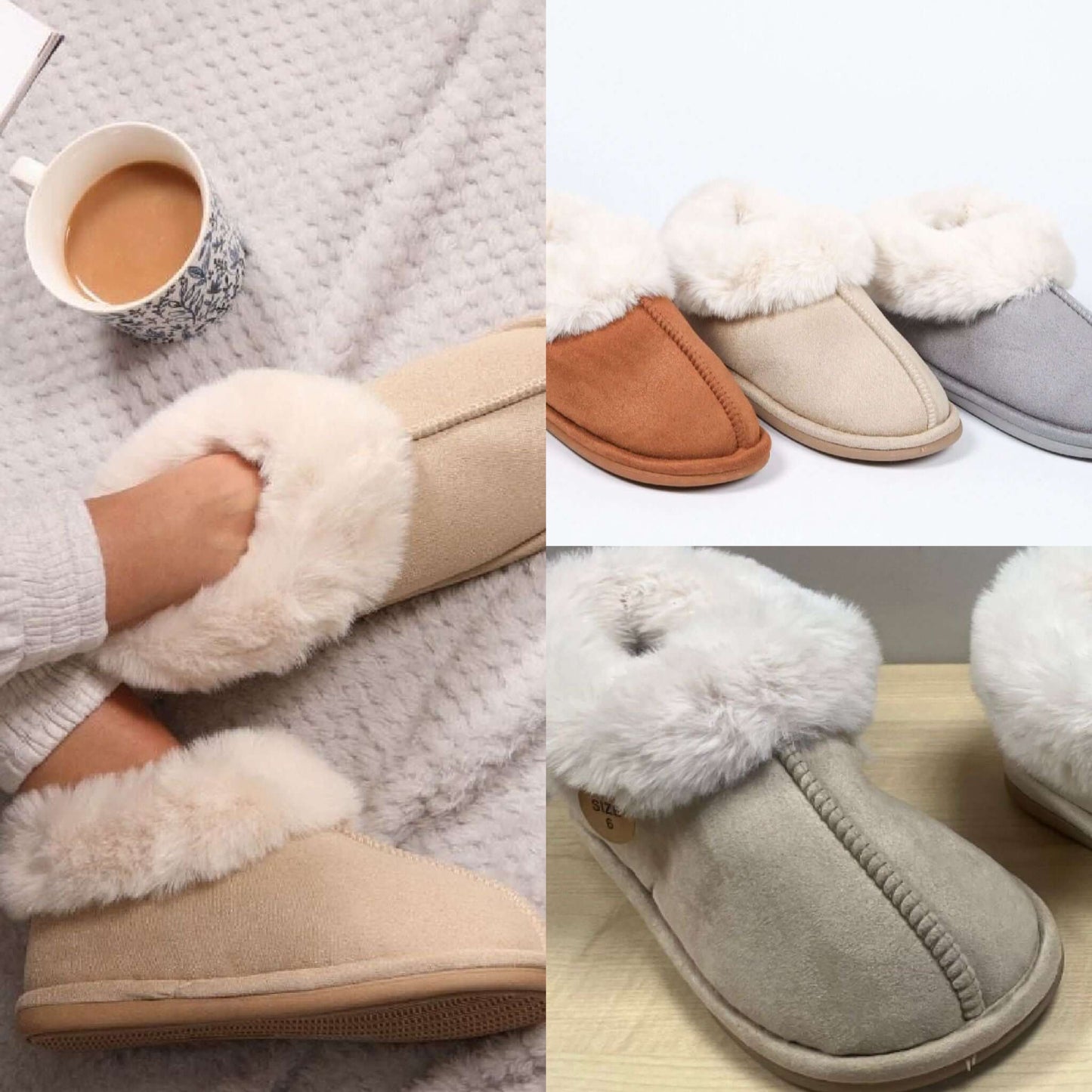 Womens's Faux Fur Lined Full Slipper