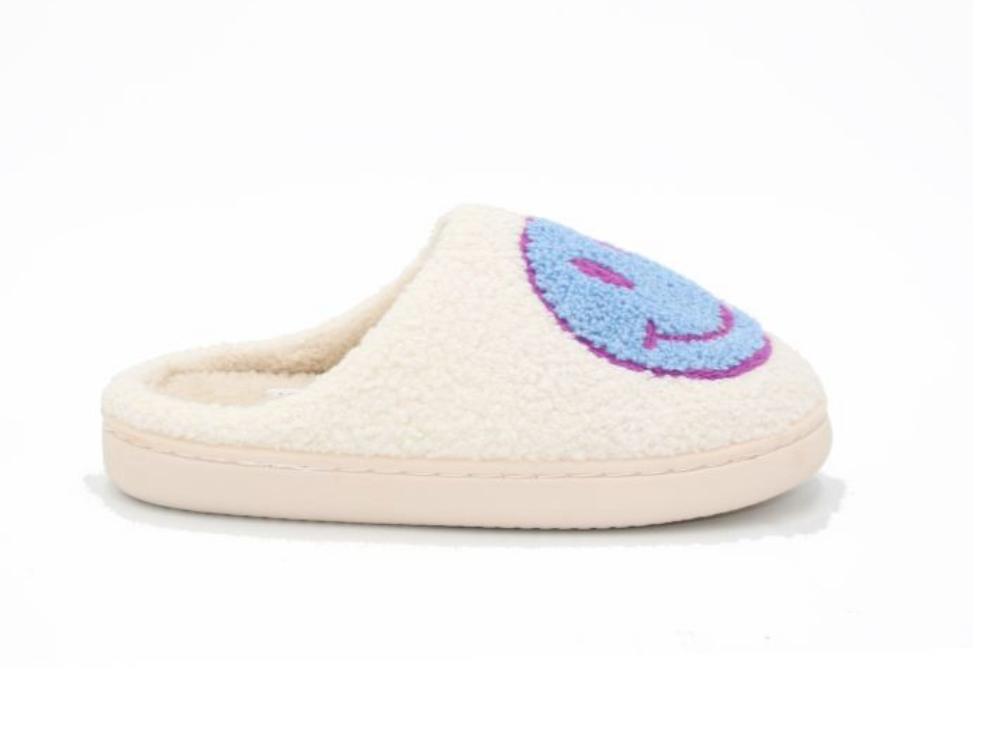 Ladies Borg Mule Happy Slippers